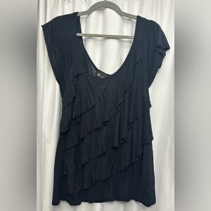 AB Studio black layered flowy top - Large